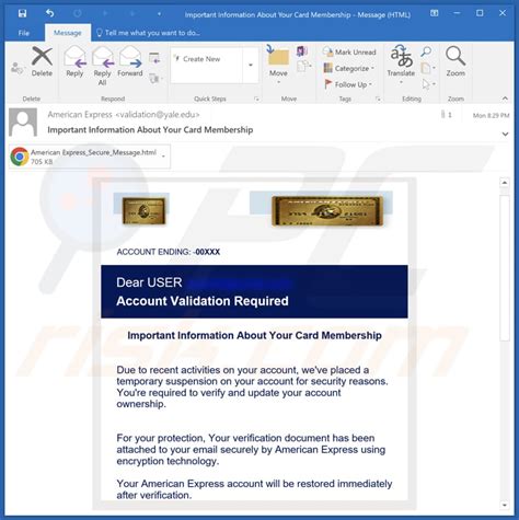 American Express 'Account Validation Required' Email Scam.